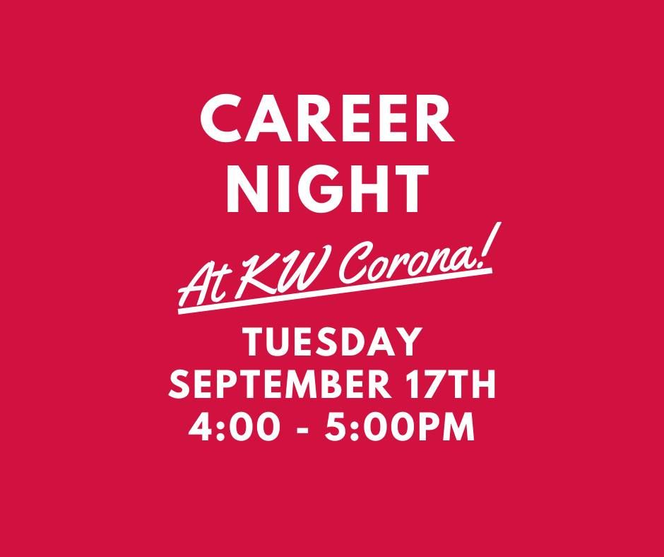 Career Night At KW Corona!