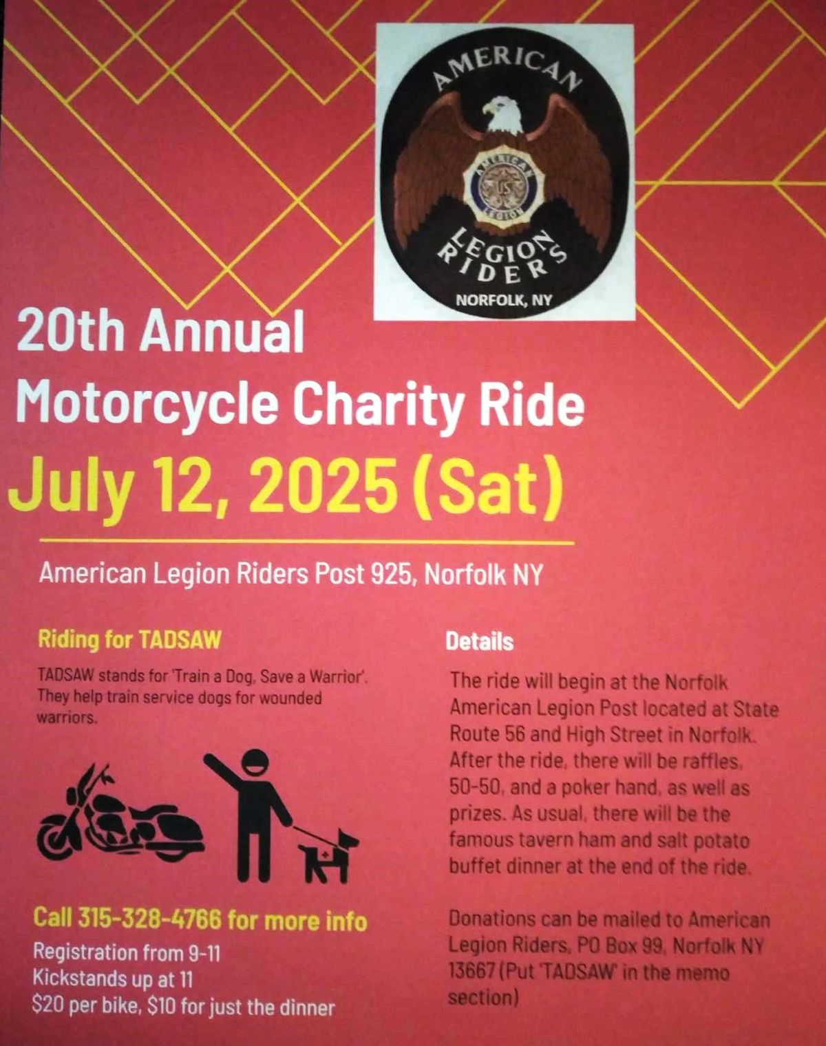 20th Annual ALRMA Charity Ride for TADSAW