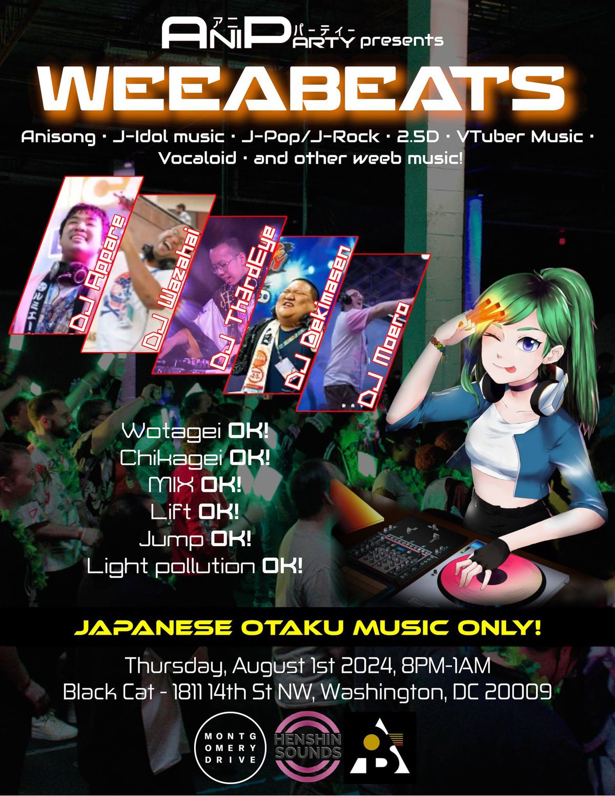 Weeabeats presented by Aniparty, Montgomery Drive, and OTS productions