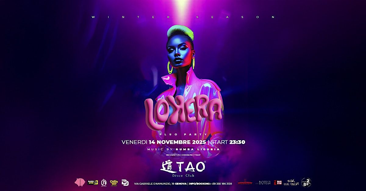 VENERD\u00cc 14 NOVEMBRE FLUO PARTY  al TAO DISCO CLUB Serata targata LOKERA