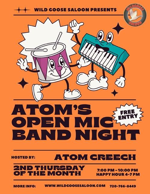 Atom\u2019s Open Mic Band Night!