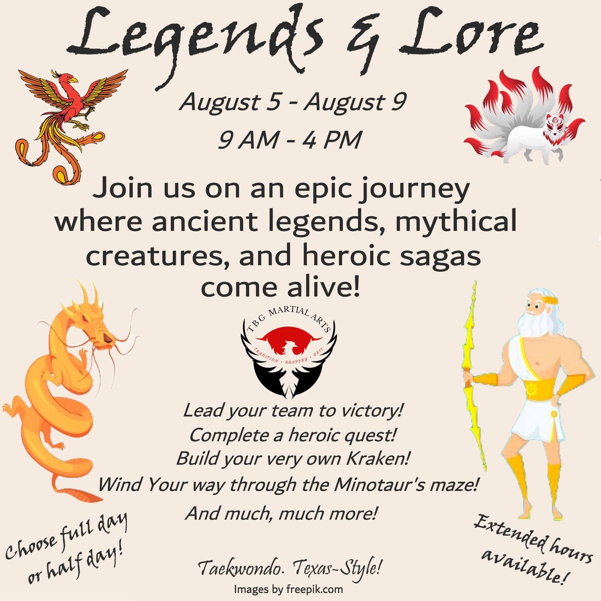 Legends & Lore Summer Camp for ages 4-14