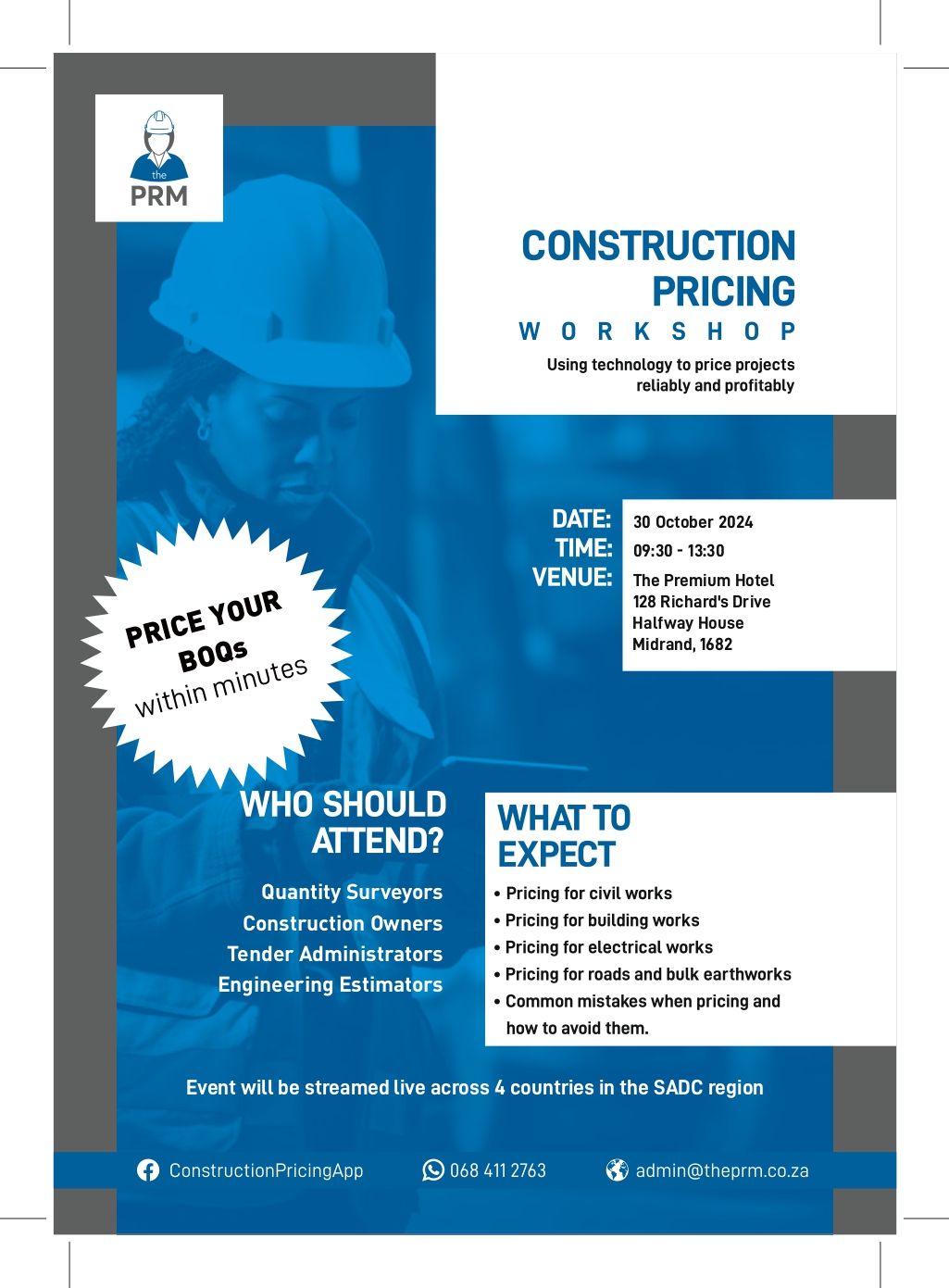 PRM Construction Pricing Workshop