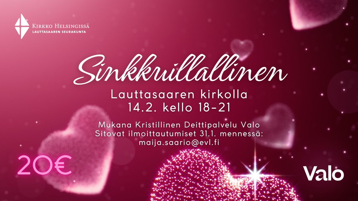 Sinkkuillallinen 18\u201345-vuotiaille sinkuille Lauttasaaren kirkolla