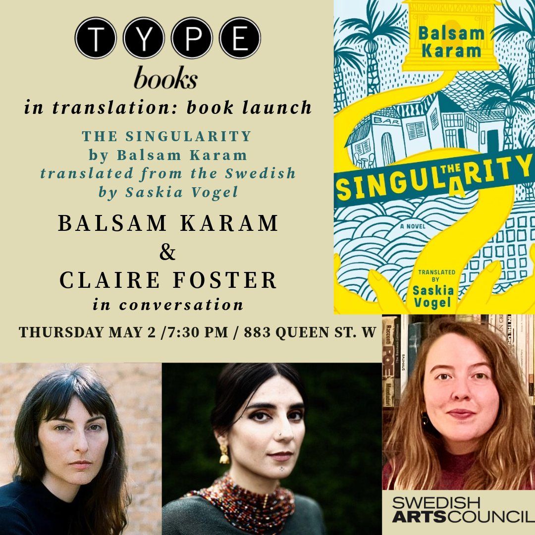 Book Launch: THE SINGULARITY by Balsam Karam, trans. Saskia Vogel, with Claire Foster