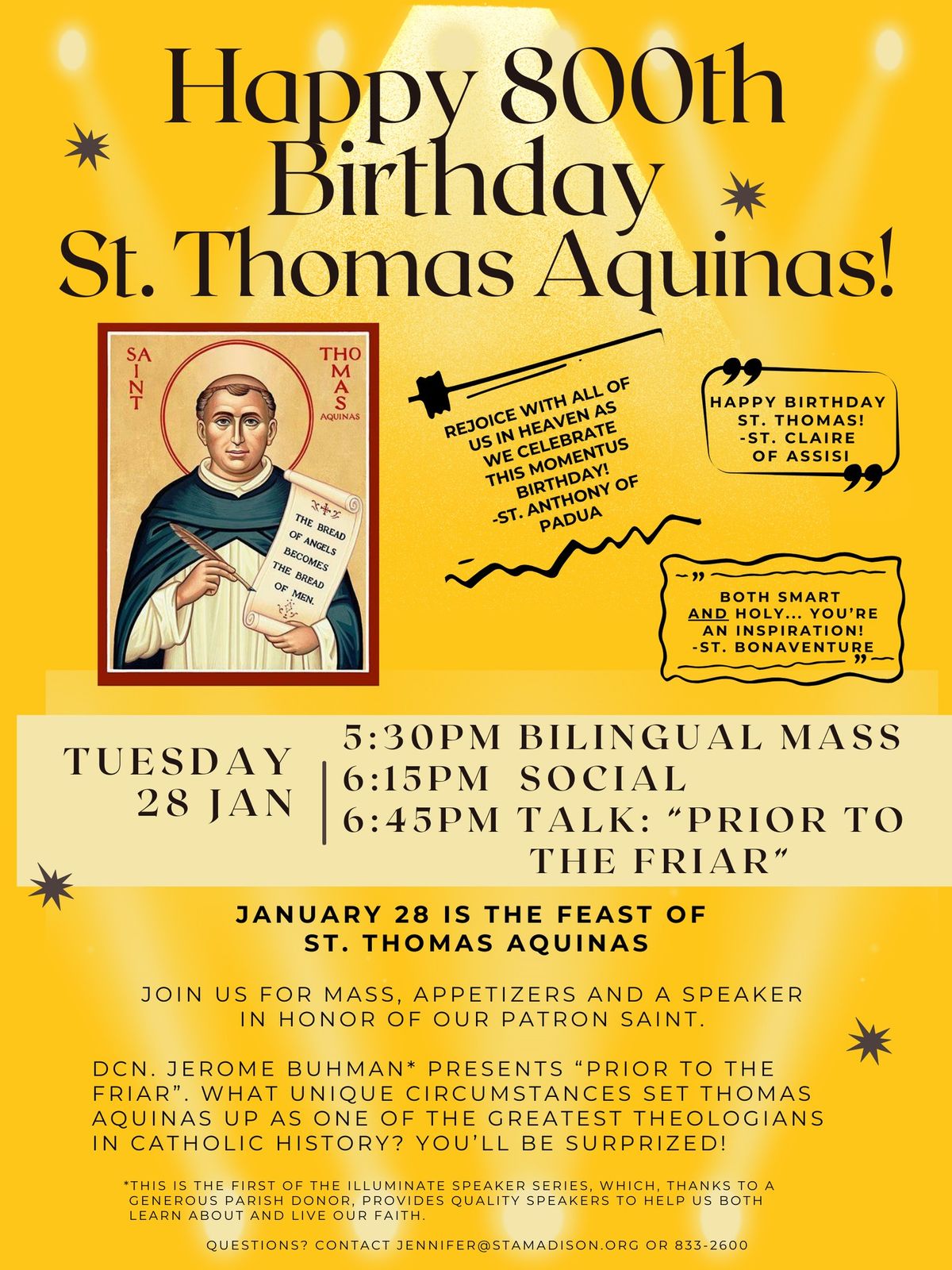 A Special Feast Day for St. Thomas Aquinas!