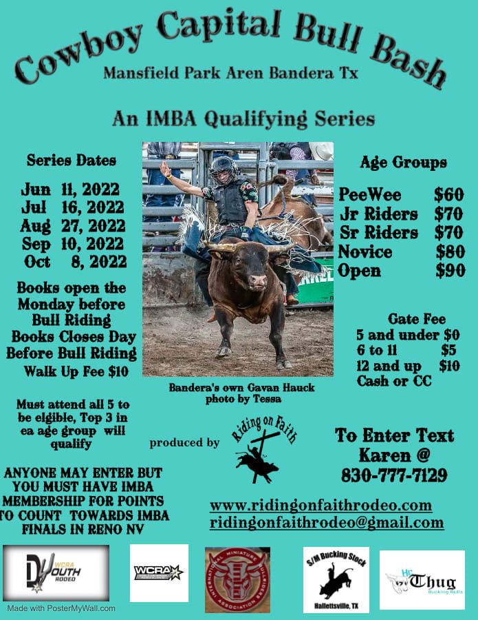 Cowboy Capital Bull Bash Series, Mansfield Park Rodeo Arena, Bandera ...