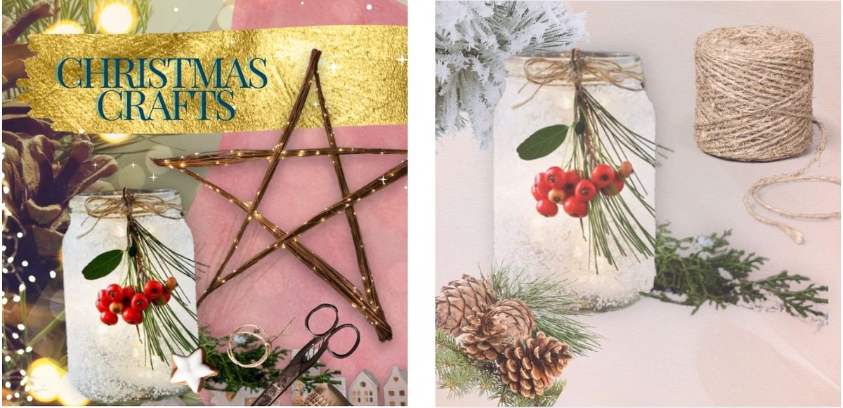 Christmas Willow Stars + Frosted Jar - Festive Light up Artnight Special: 29th November