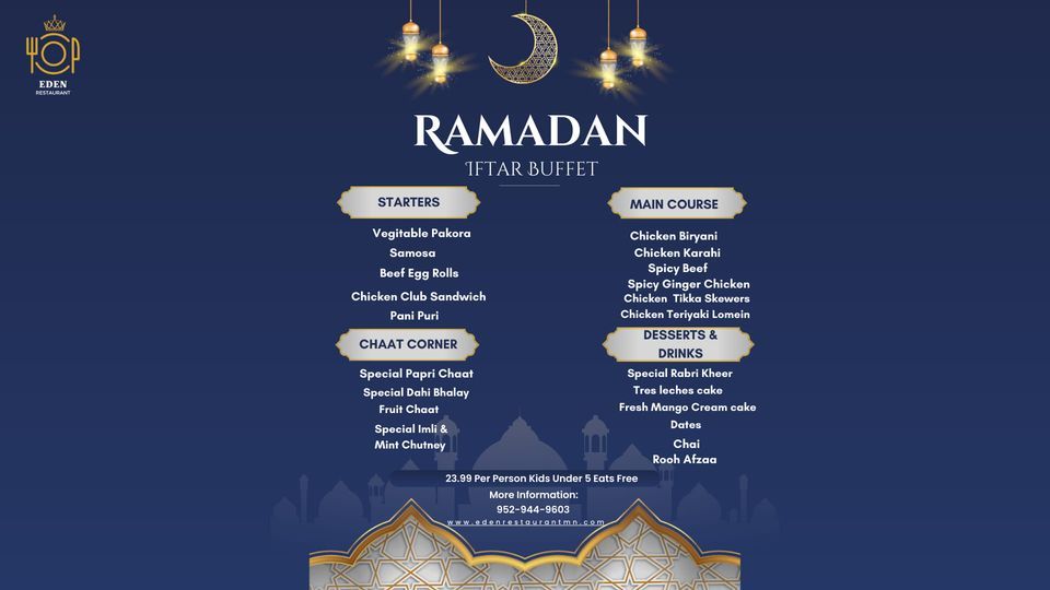 iftar buffet at Eden Restaurant