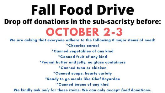 Fall Food Drive: Help Us Feed 800+ Families this Month!