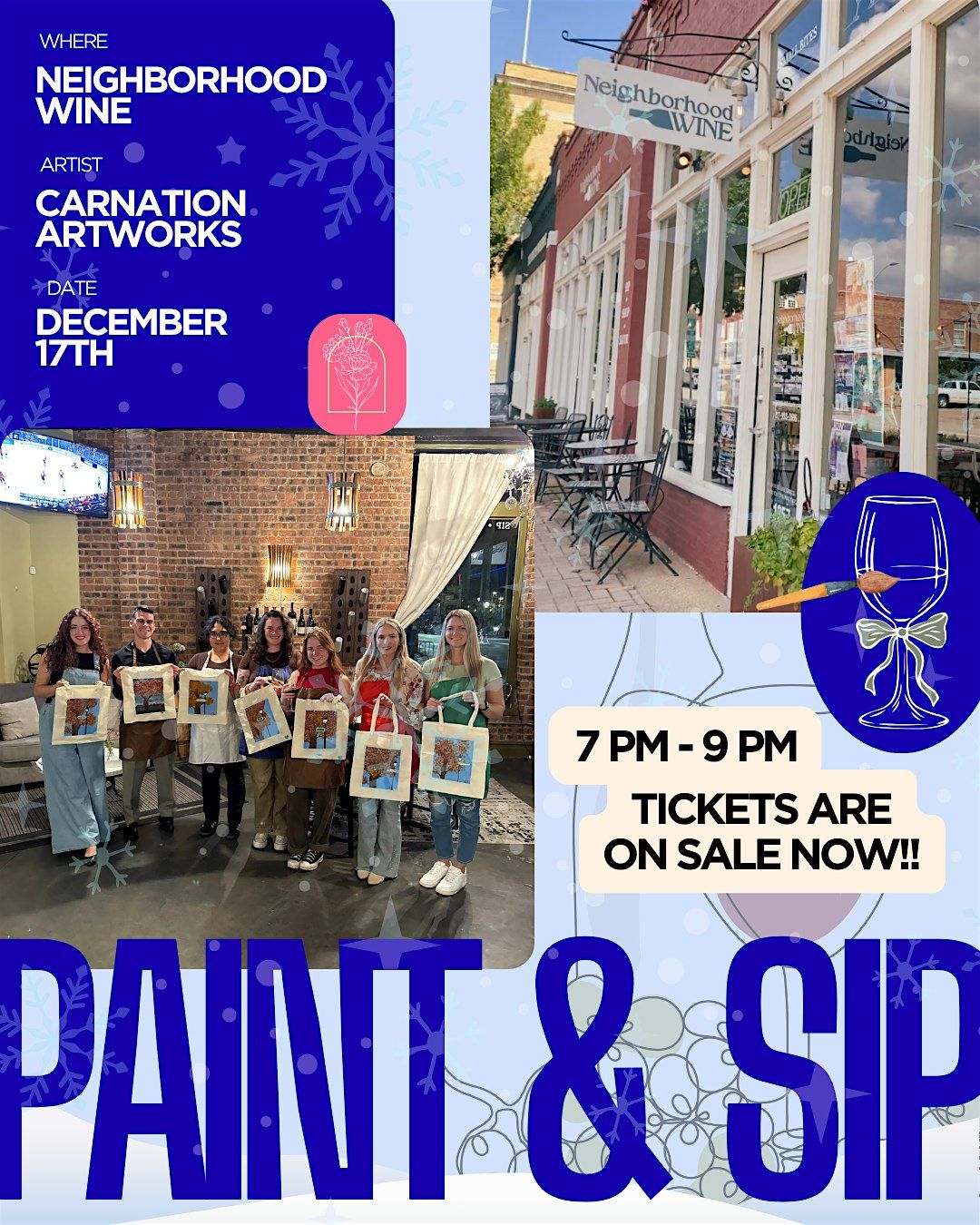 Copy of Neighborhood Wine Paint and Sip Wine Glasses