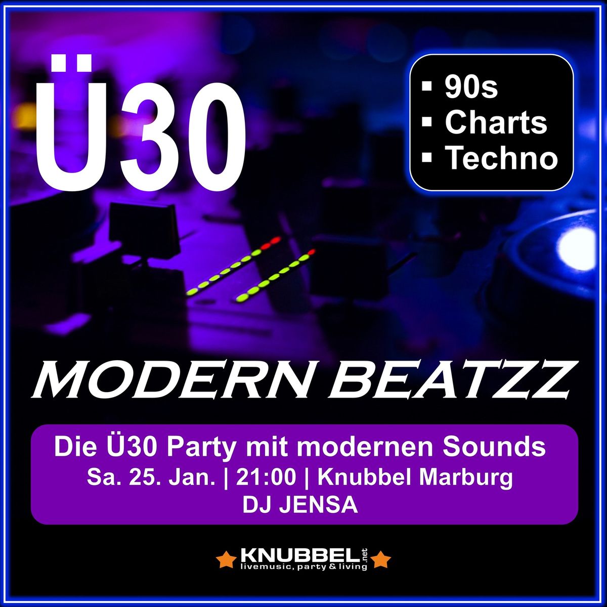 \u00dc30 PARTY MODERN BEATZZ mit DJ Jensa