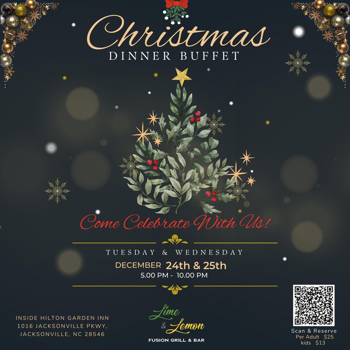 Christmas Eve and Christmas Day Special Dinner Buffet