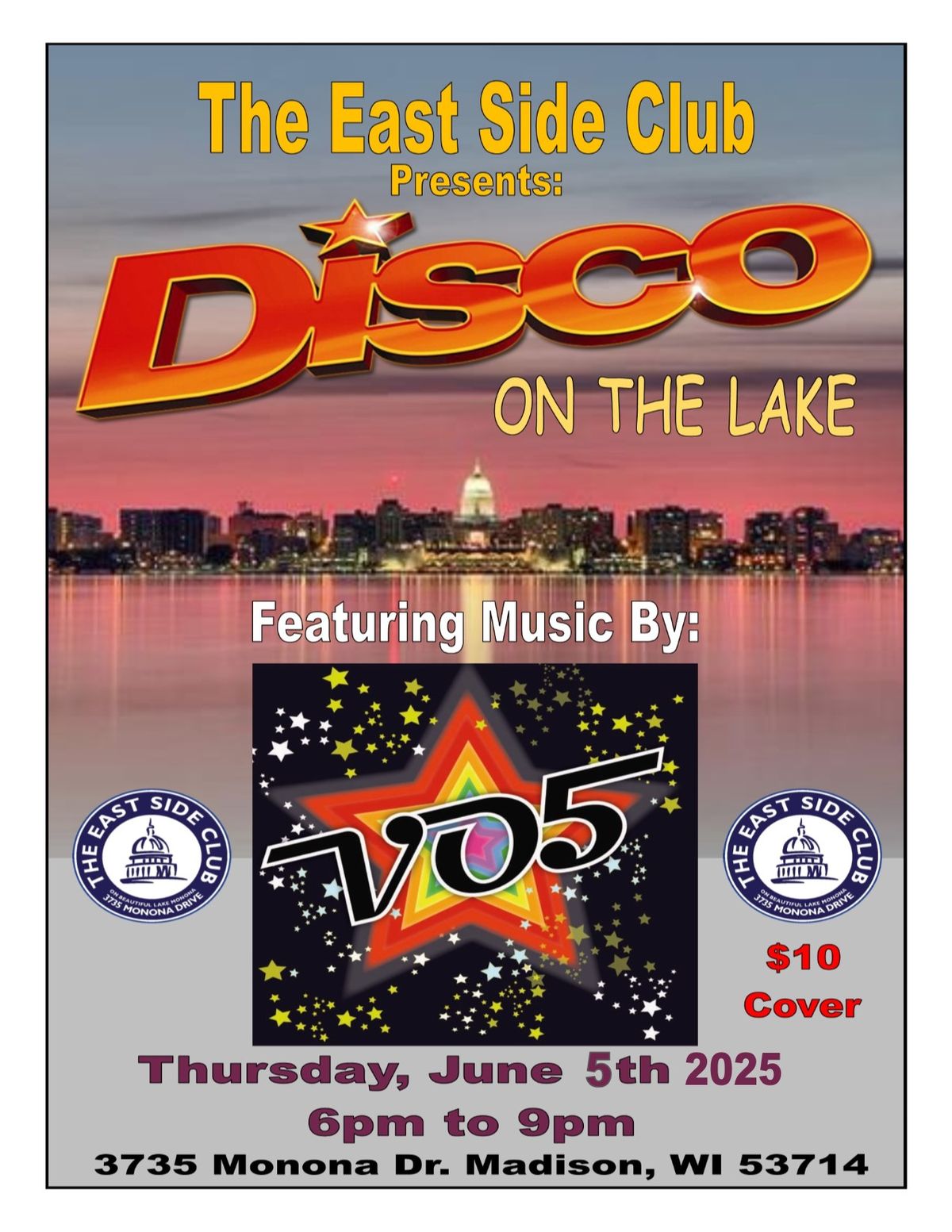 Disco on the lake w\/ VO5 @ The East Side Club