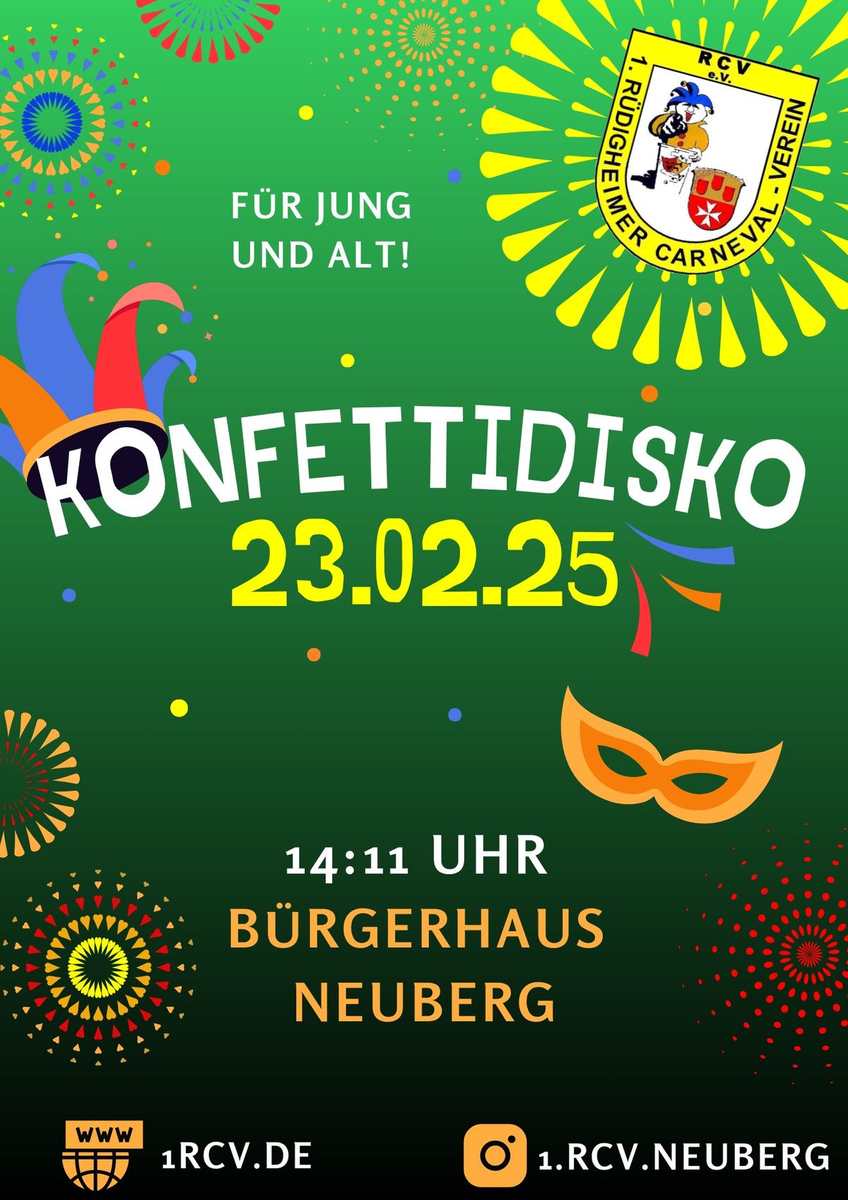 RCV Konfettidisko (Kinderfasching) am 23.02.2025 