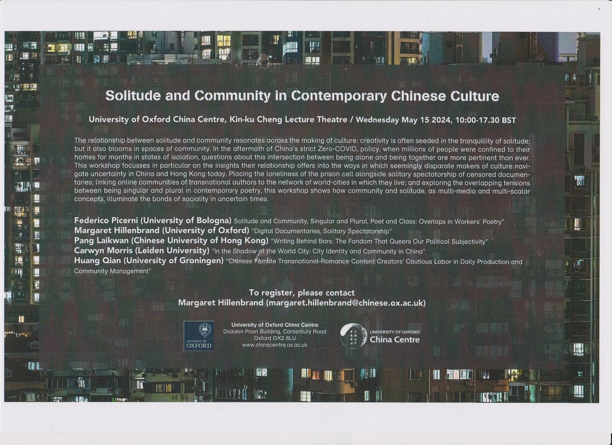 Solitude and Community in Contemporary Chinese Culture