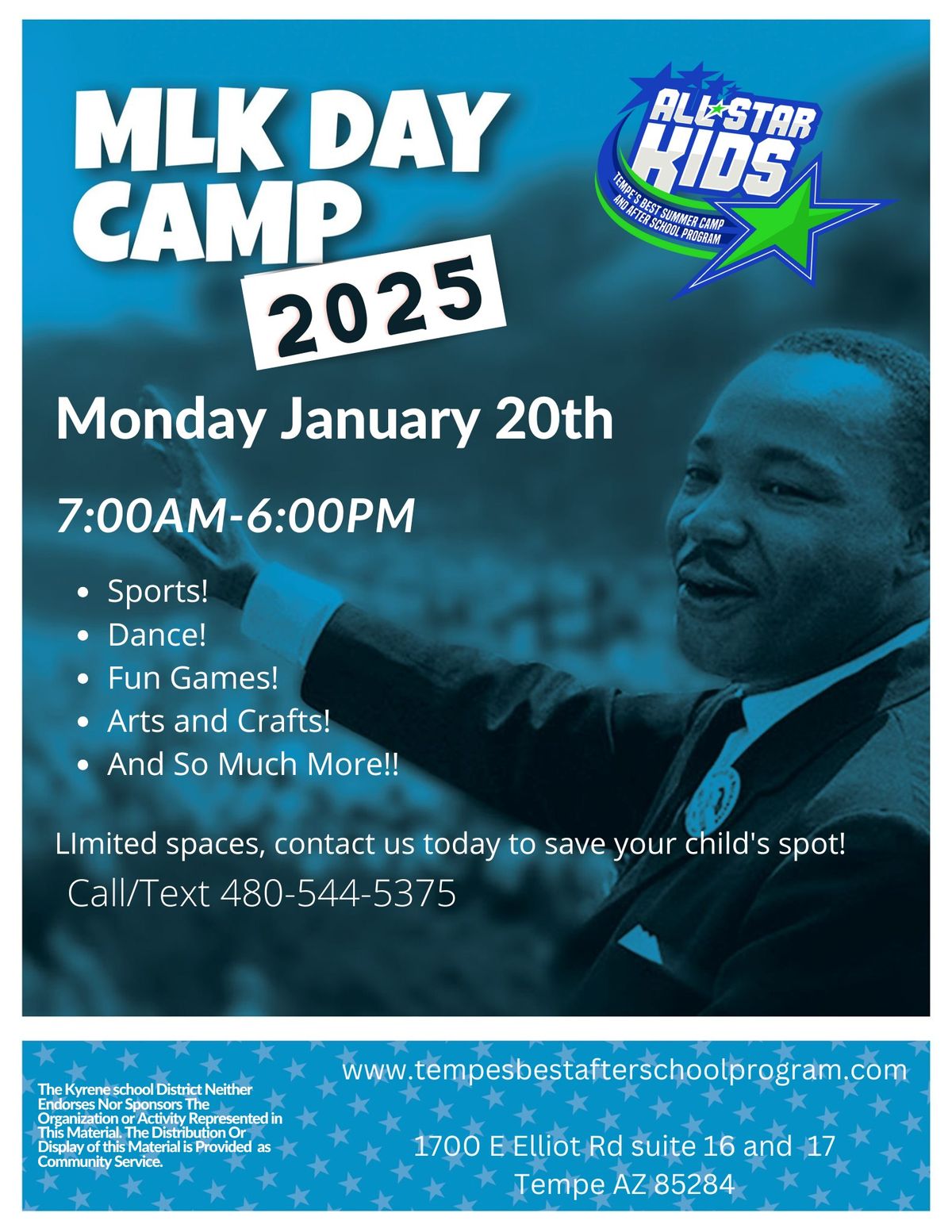 Martin Luther King Jr Day Camp