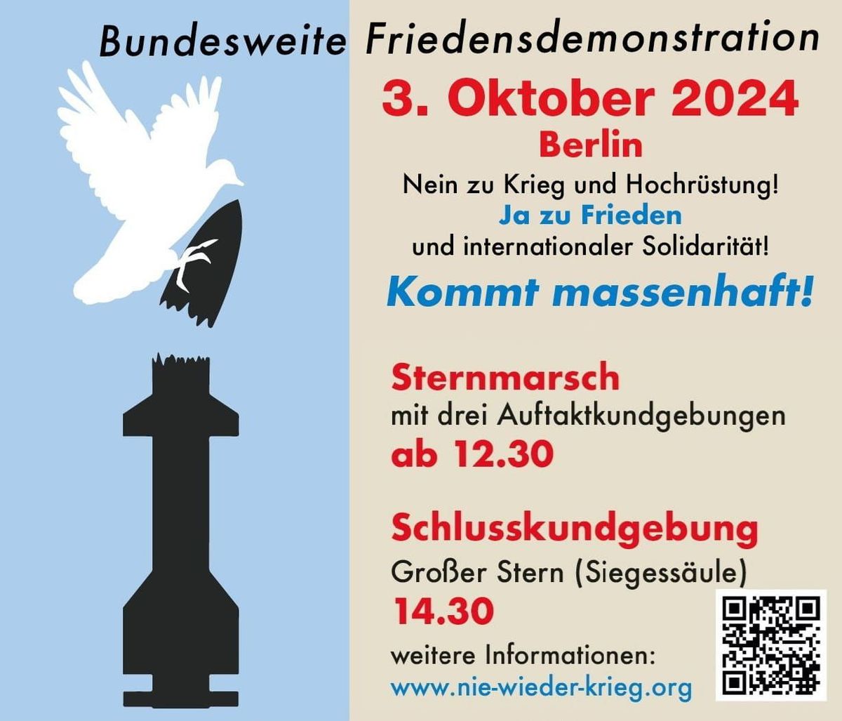 Bundesweite Friedensdemonstration 3. Oktober 2024 Berlin