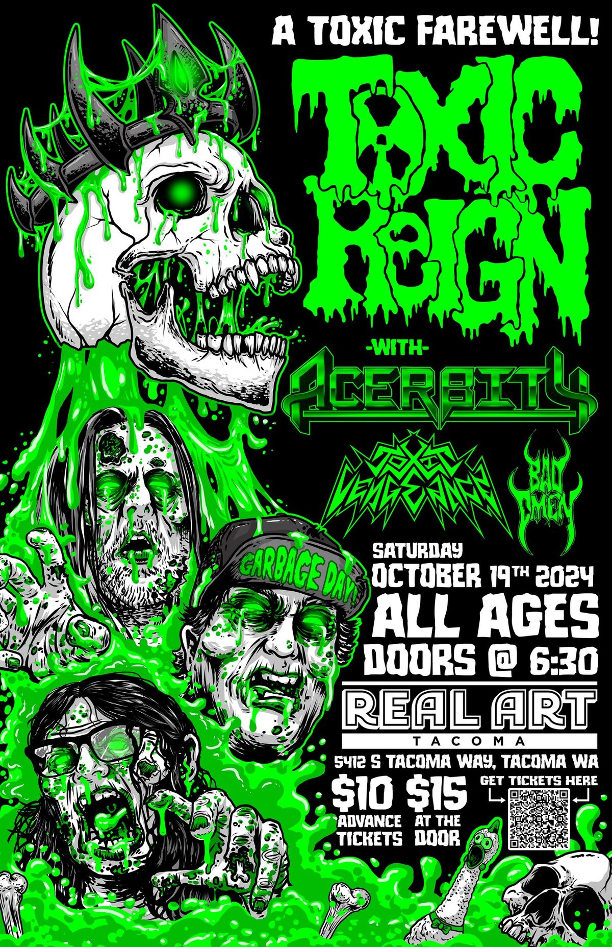 10.19.24 A TOXIC FAREWELL: Toxic Reign \/ Acerbity \/ Toxic Vengeance \/ Bad Omen