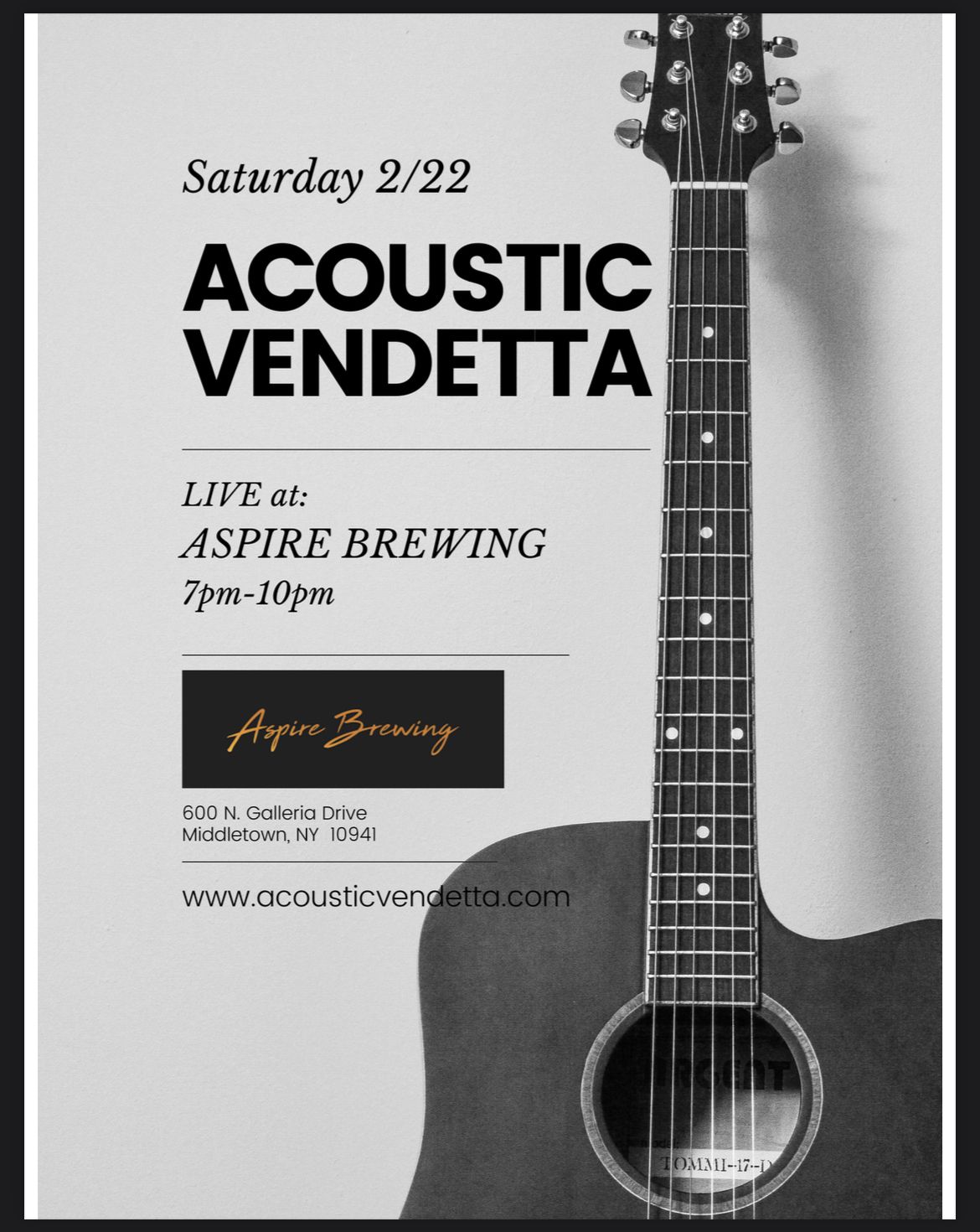 Acoustic Vendetta at Aspire Brewing