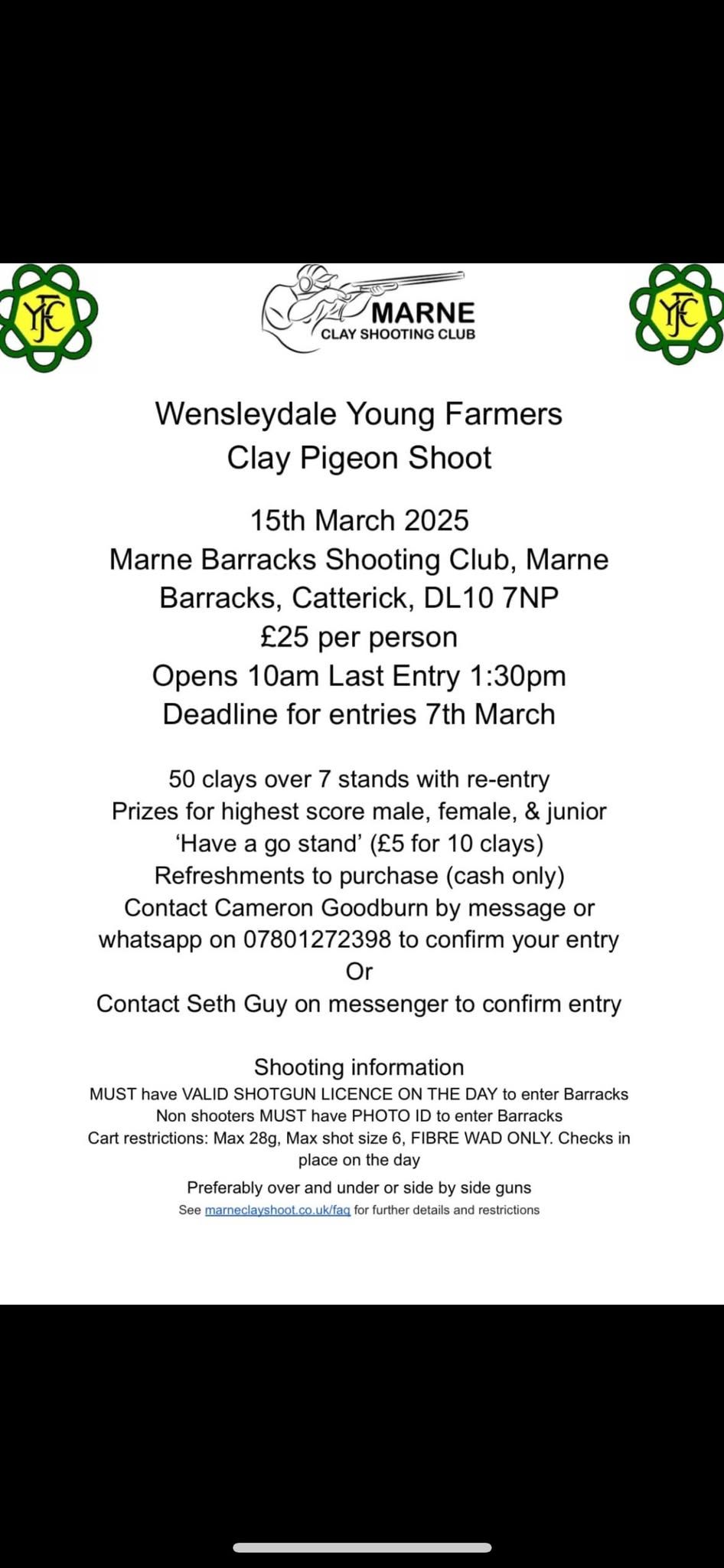 Wensleydale YFC Charity Clay Shoot 