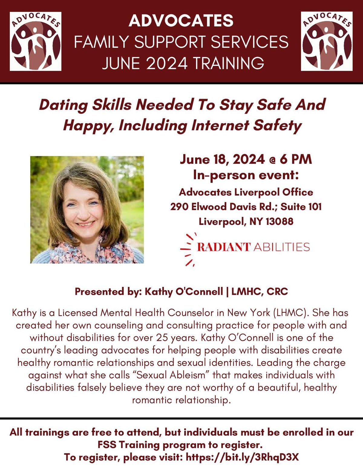 Advocates Training - Dating Skills Needed To Stay Safe And Happy, Including Internet Safety