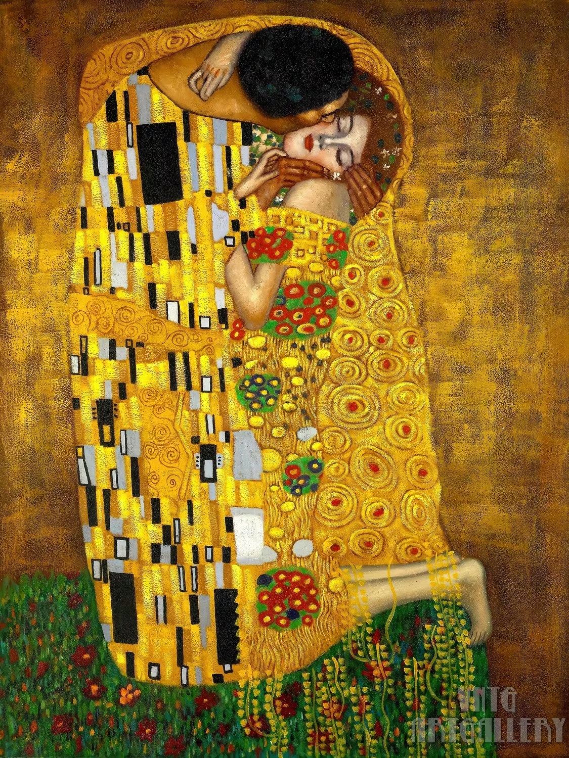 Gustav Klimt inspired collage and layering