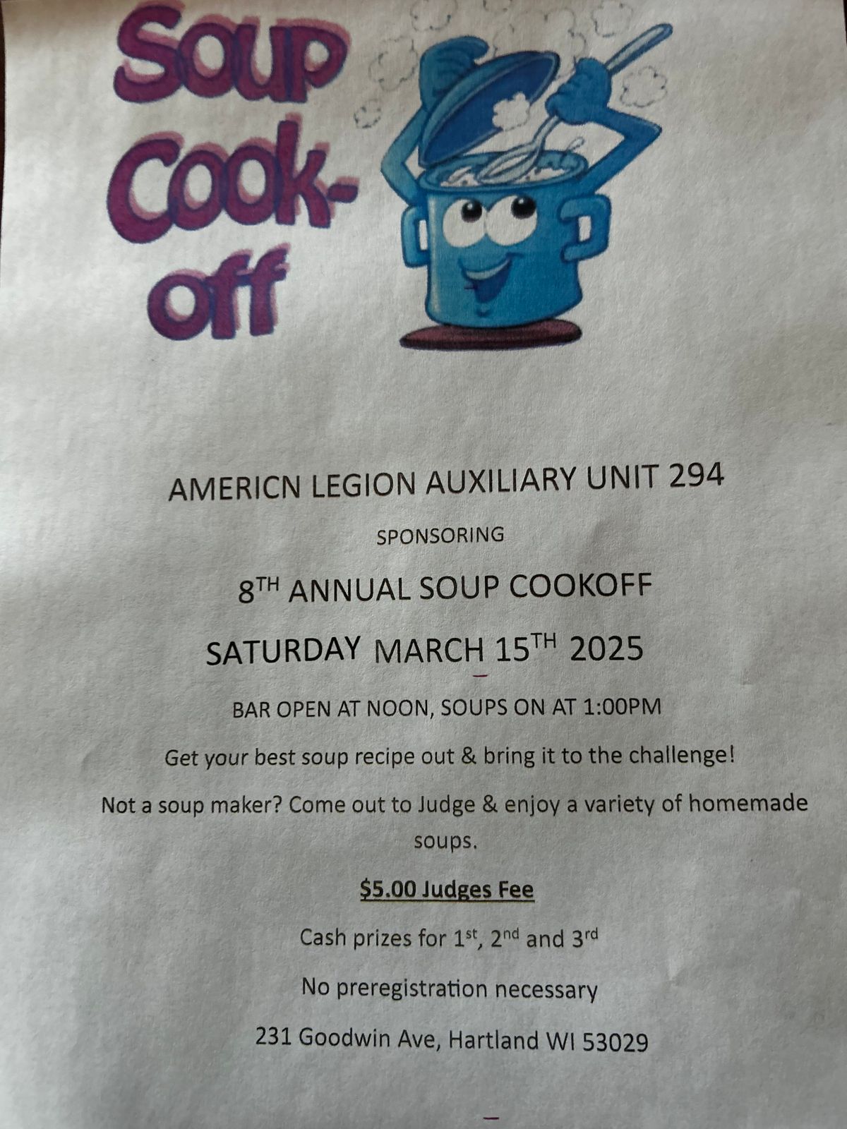 8th Annual Soup Cook-Off