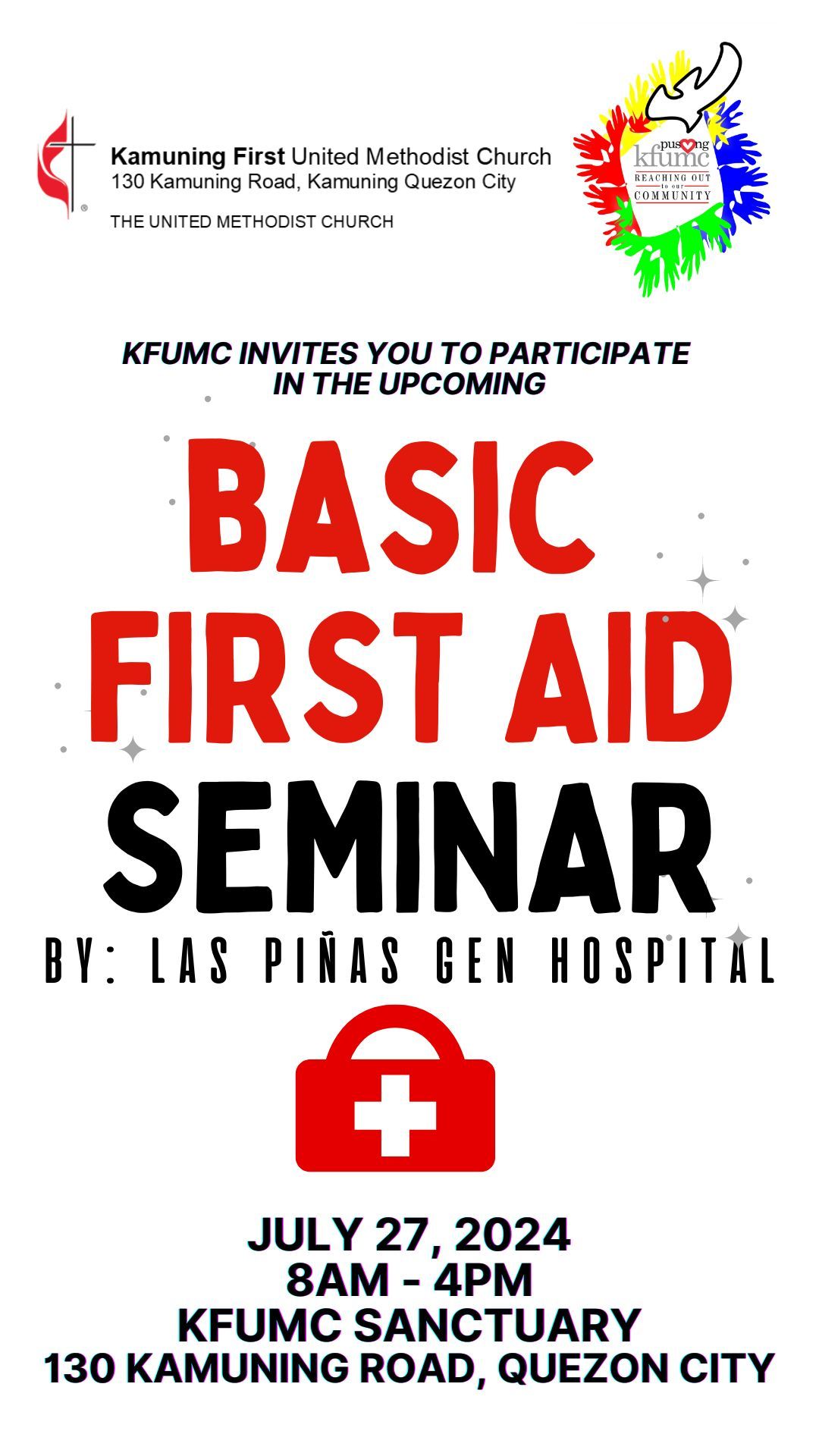 BASIC FIRST AID SEMINAR BY LAS PINAS GEN HOSPITAL \/ JULY 27 \/ 8AM - 4PM