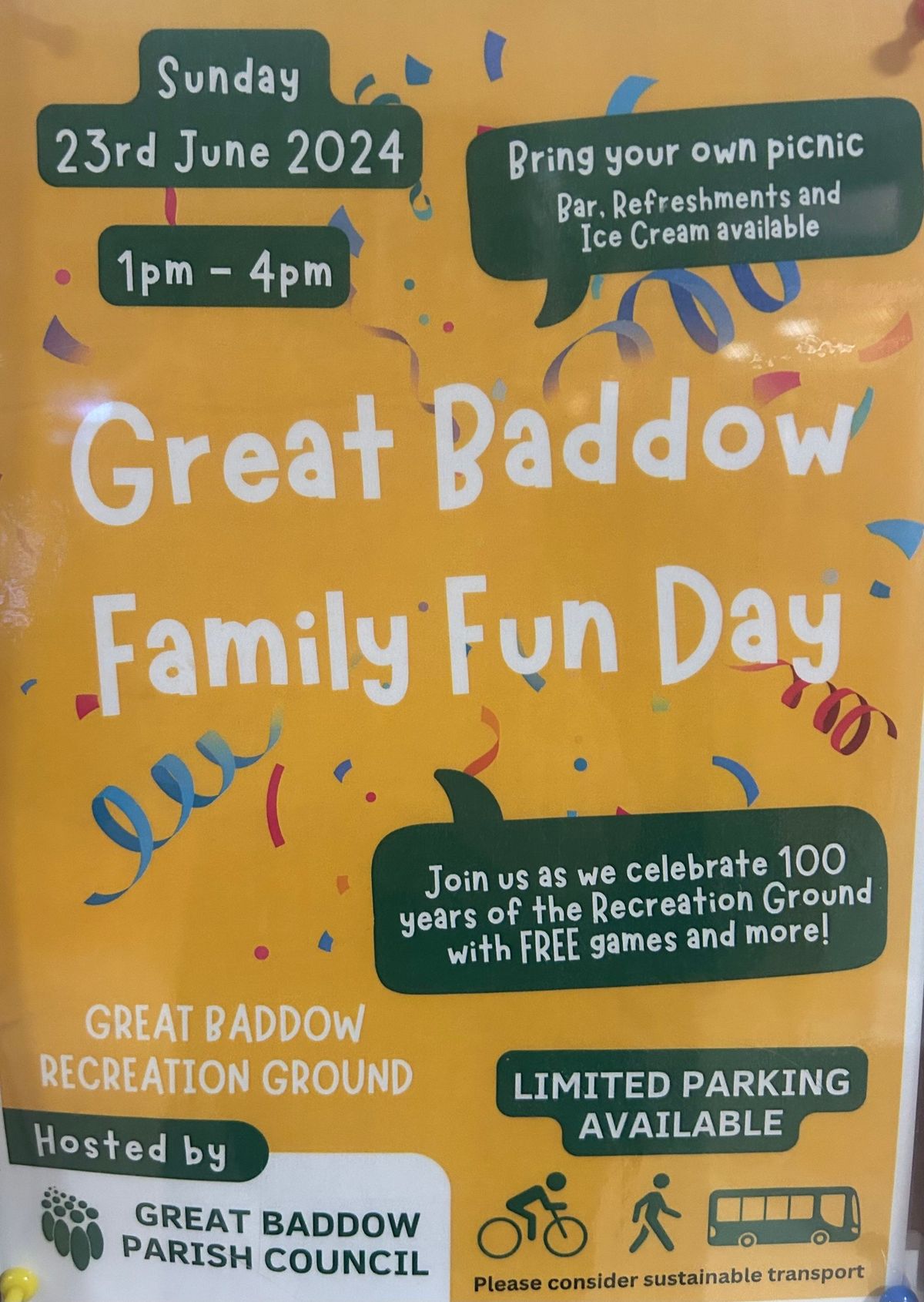 Great Baddow Family Fun Day (hosted by the Parish Council) 