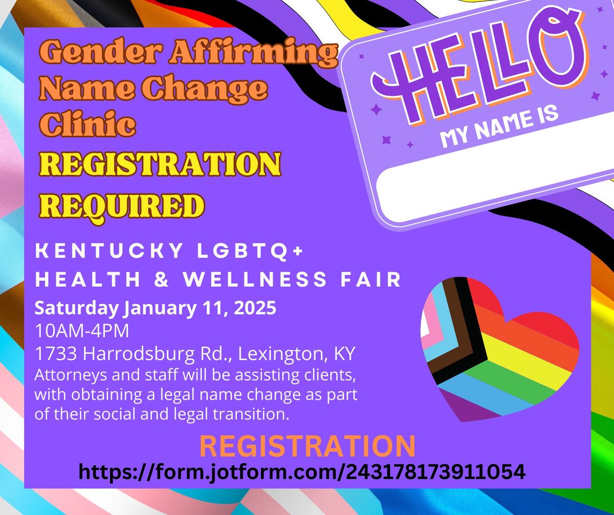 Gender Affirming Name Change Clinic