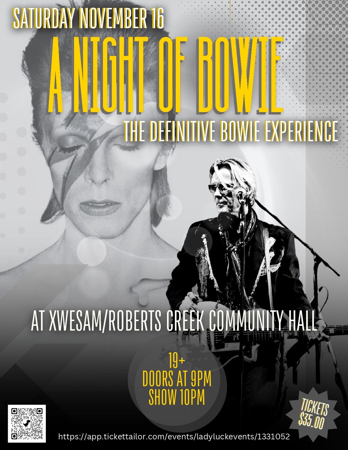 A NIGHT OF BOWIE: THE DEFINITIVE BOWIE EXPERIENCE AT THE ROBERTS CREEK HALL