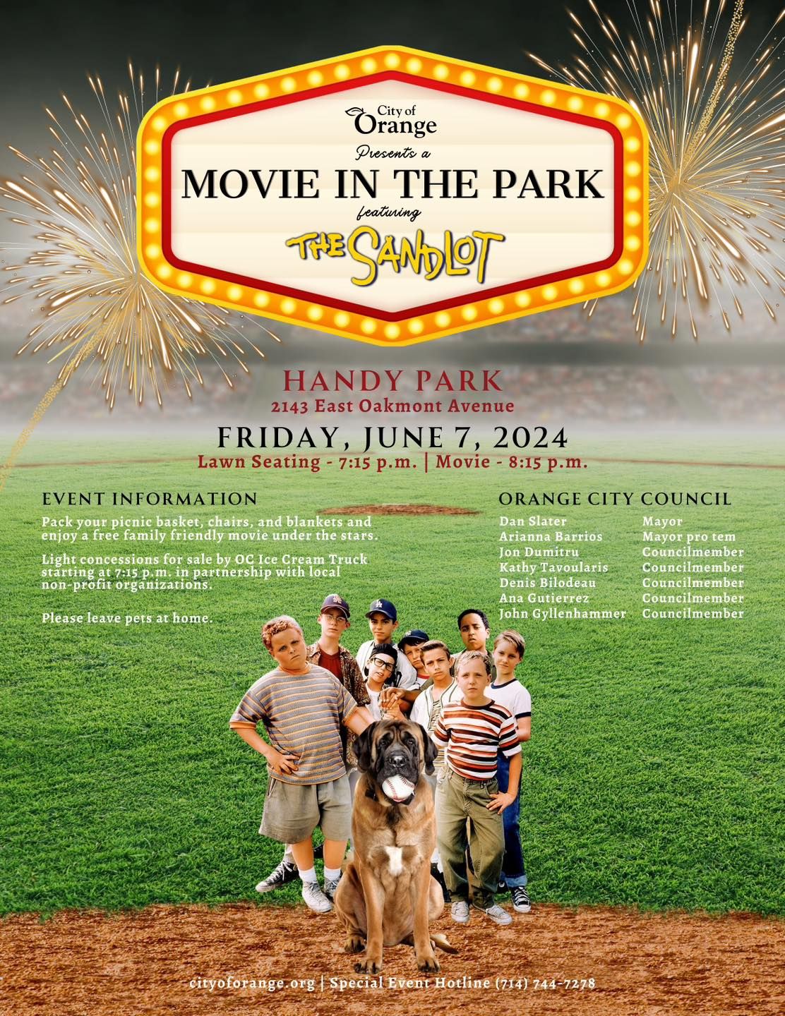 Movie in the Park featuring The Sandlot