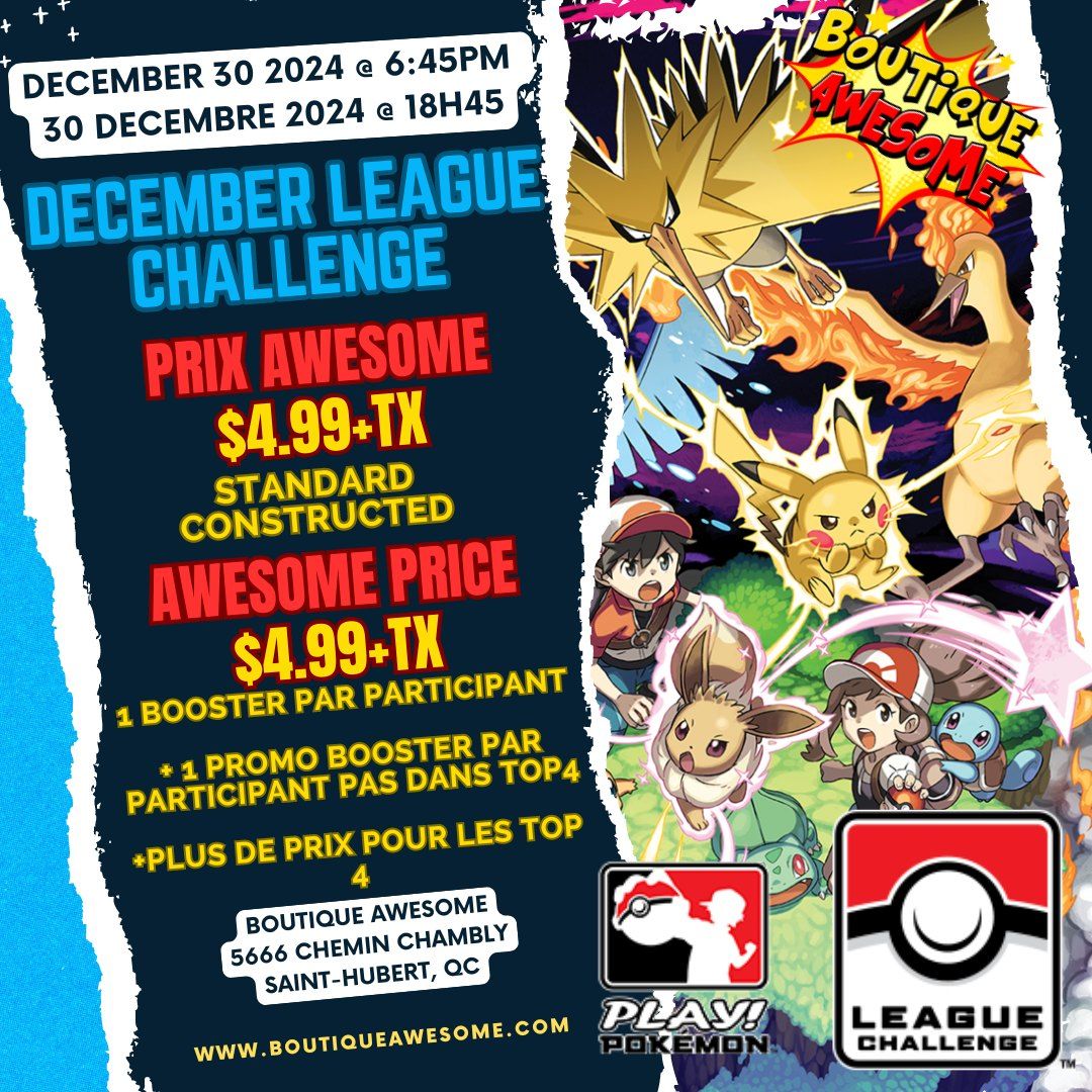 \ud83d\udc26\u200d\ud83d\udd25 Pokemon \ud83d\udc26\u200d\ud83d\udd25 League Challenge Dec.