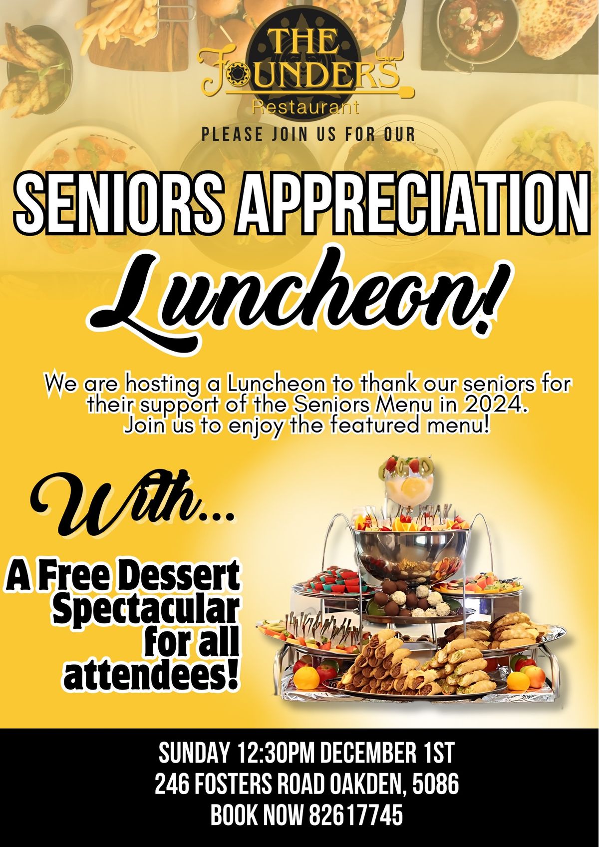 Seniors Appreciation Luncheon! With FREE DESSERT