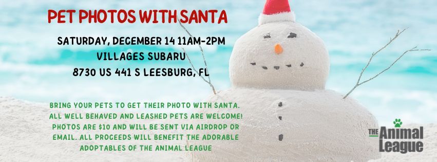 Pet Photos with Santa at Villages Subaru