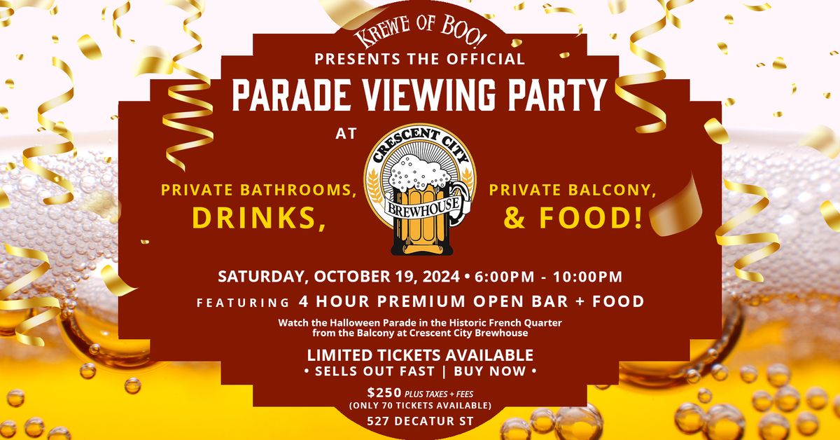 Krewe of Boo Parade Viewing Party at Crescent City Brewhouse