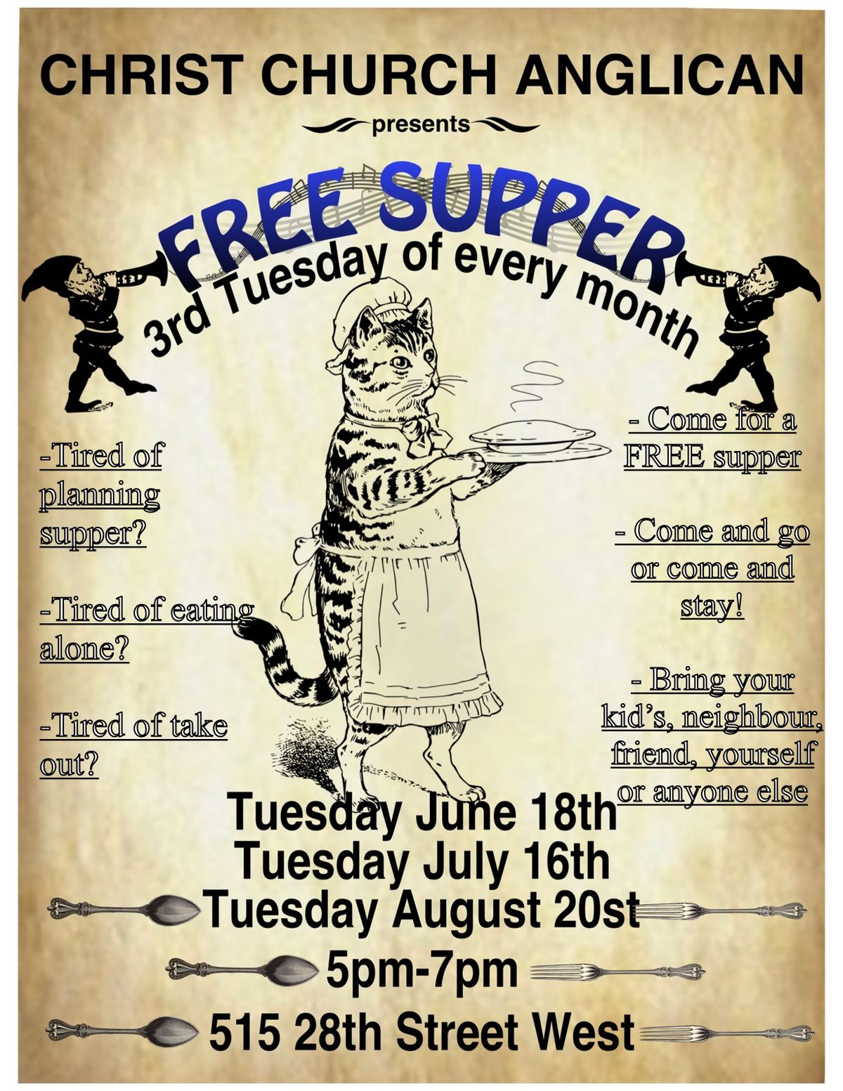 FREE SUPPER at Christ Church Anglican  