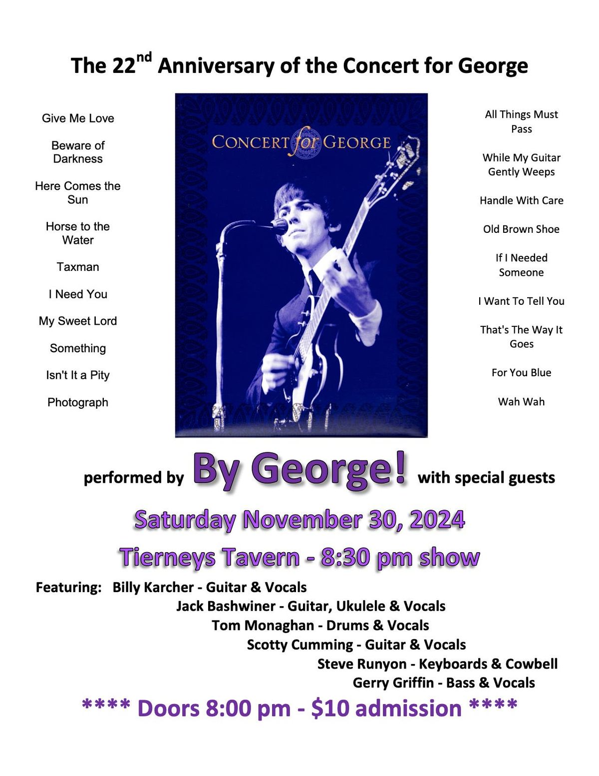 By George! 3rd anniversary performance of the Concert for George