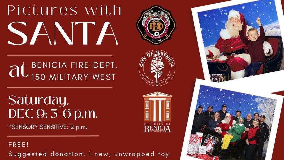 Pictures with Santa at Benicia Fire Department