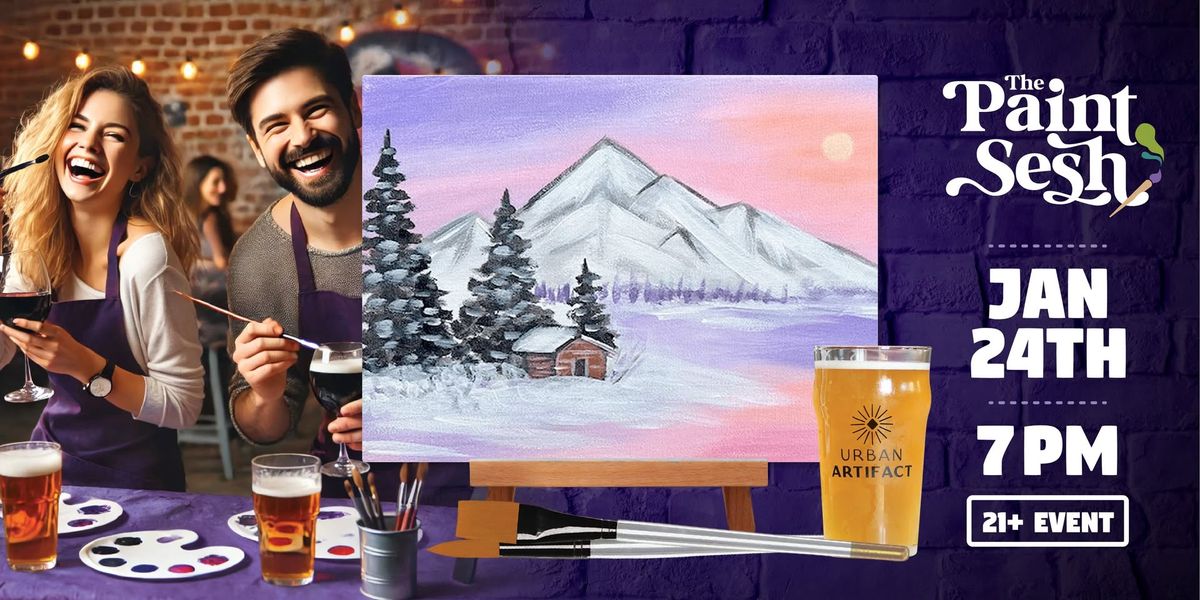 Paint Night in Northside | Paint & Sip in Cincinnati at Urban Artifact- "Snowbound Cabin"