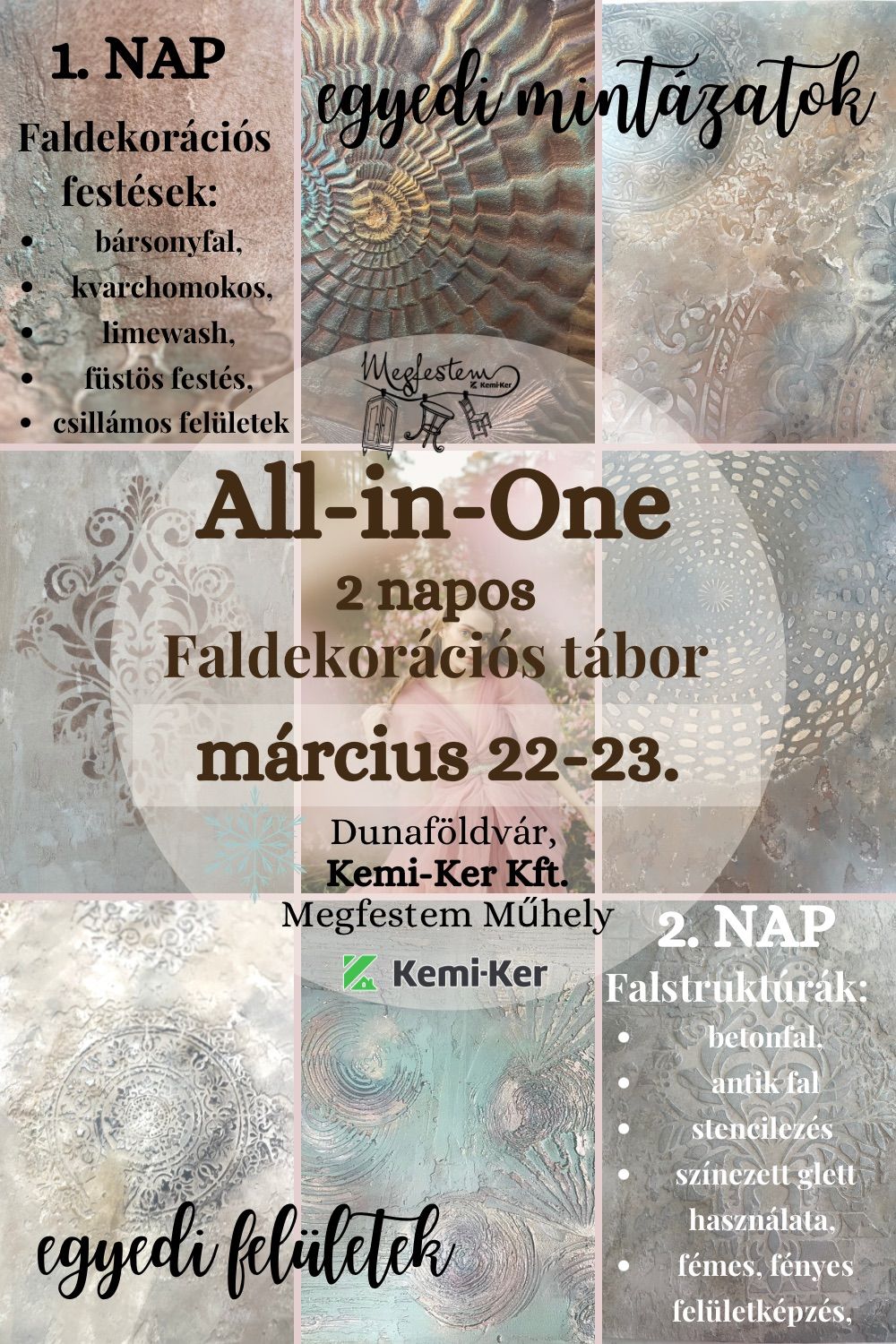 All-in-One 2 napos Dekorfalfest\u0151 workshopt\u00e1bor