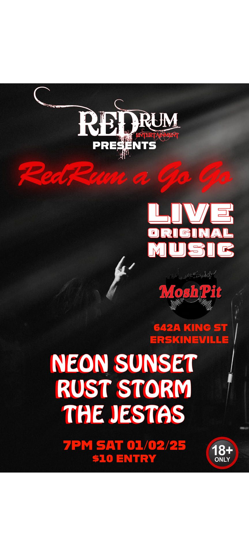 RedRum A Go Go w\/Neon Sunset, Rust Storm, The Jestas