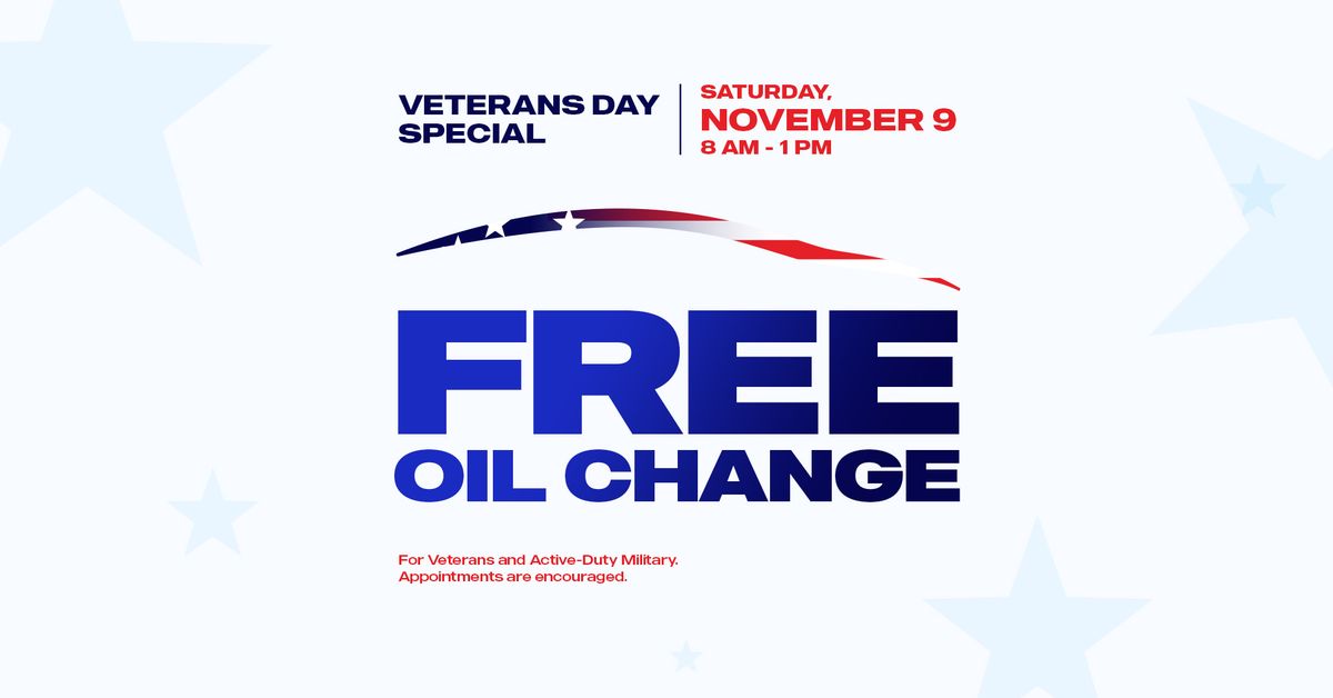 FREE Oil Change for Veterans & Active-Duty Military