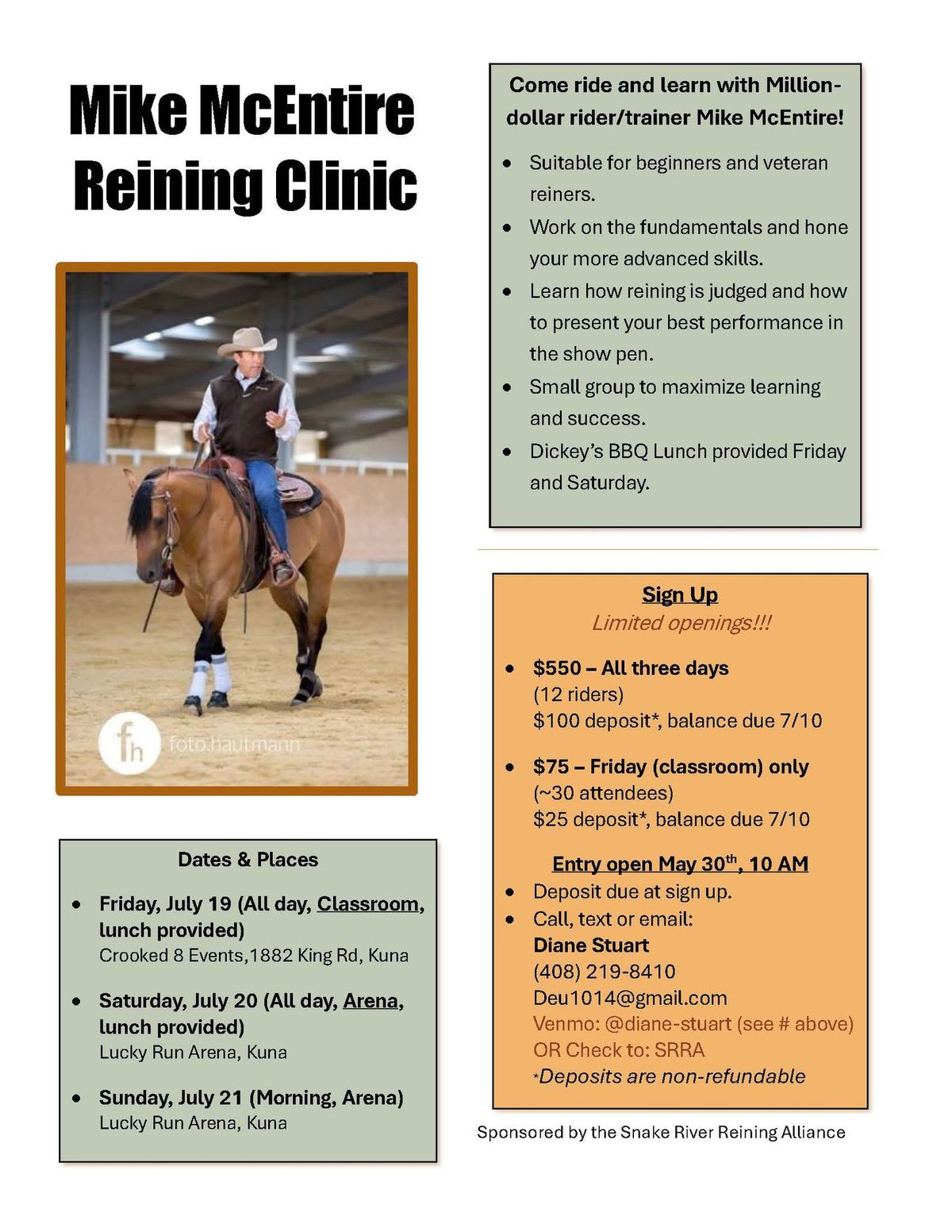 Come ride and learn with Million dollar rider\/trainer Mike McEntire!