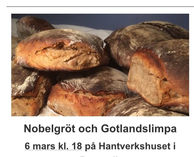 Nobelgr\u00f6t och Gotlandslimpa KULTURARV