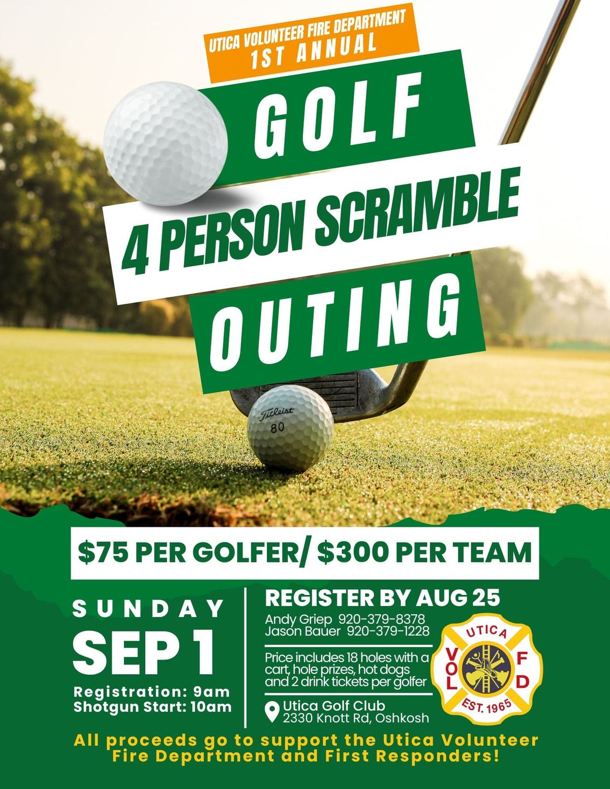 Utica Fire Department 1st Annual Golf Outing