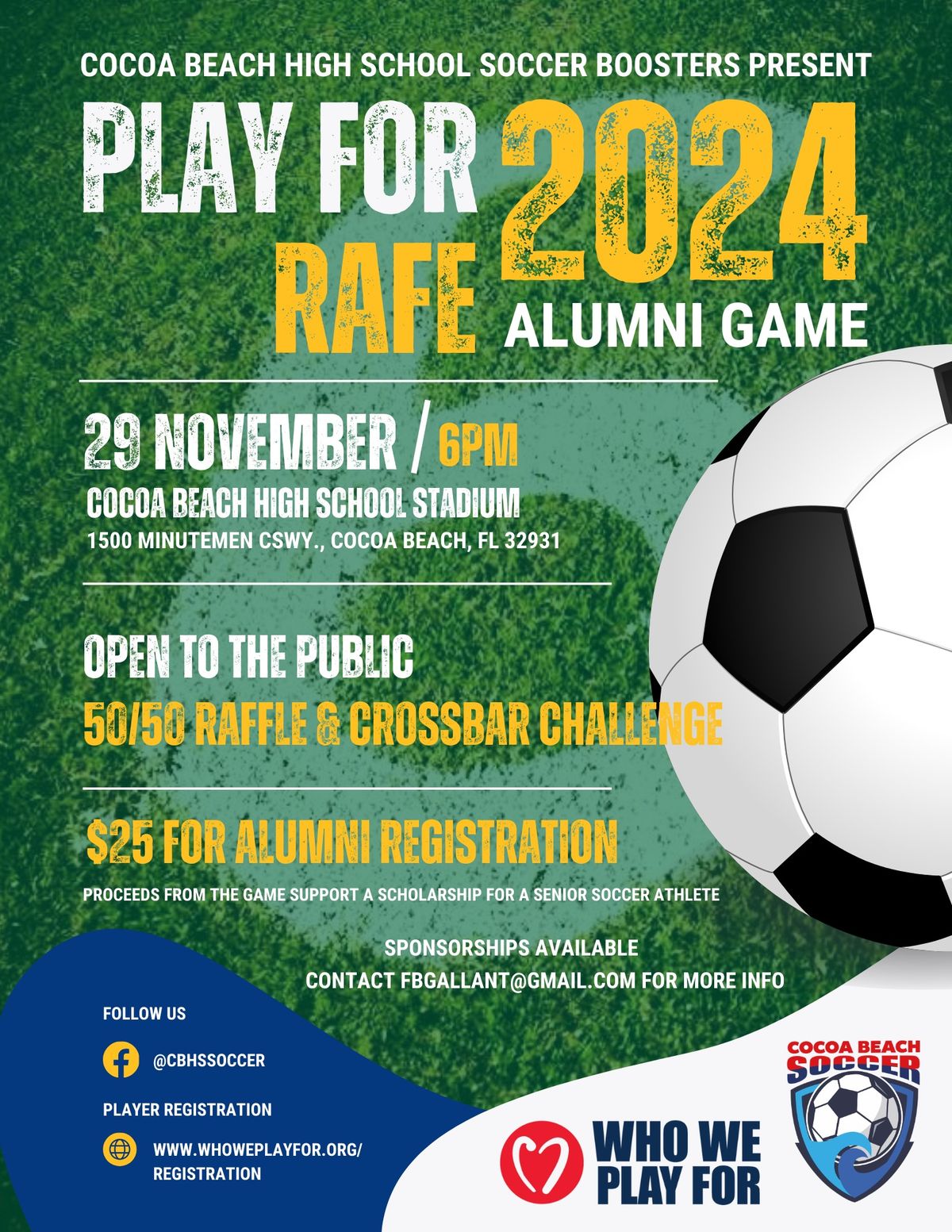 Play for Rafe Alumni Fundraising Match