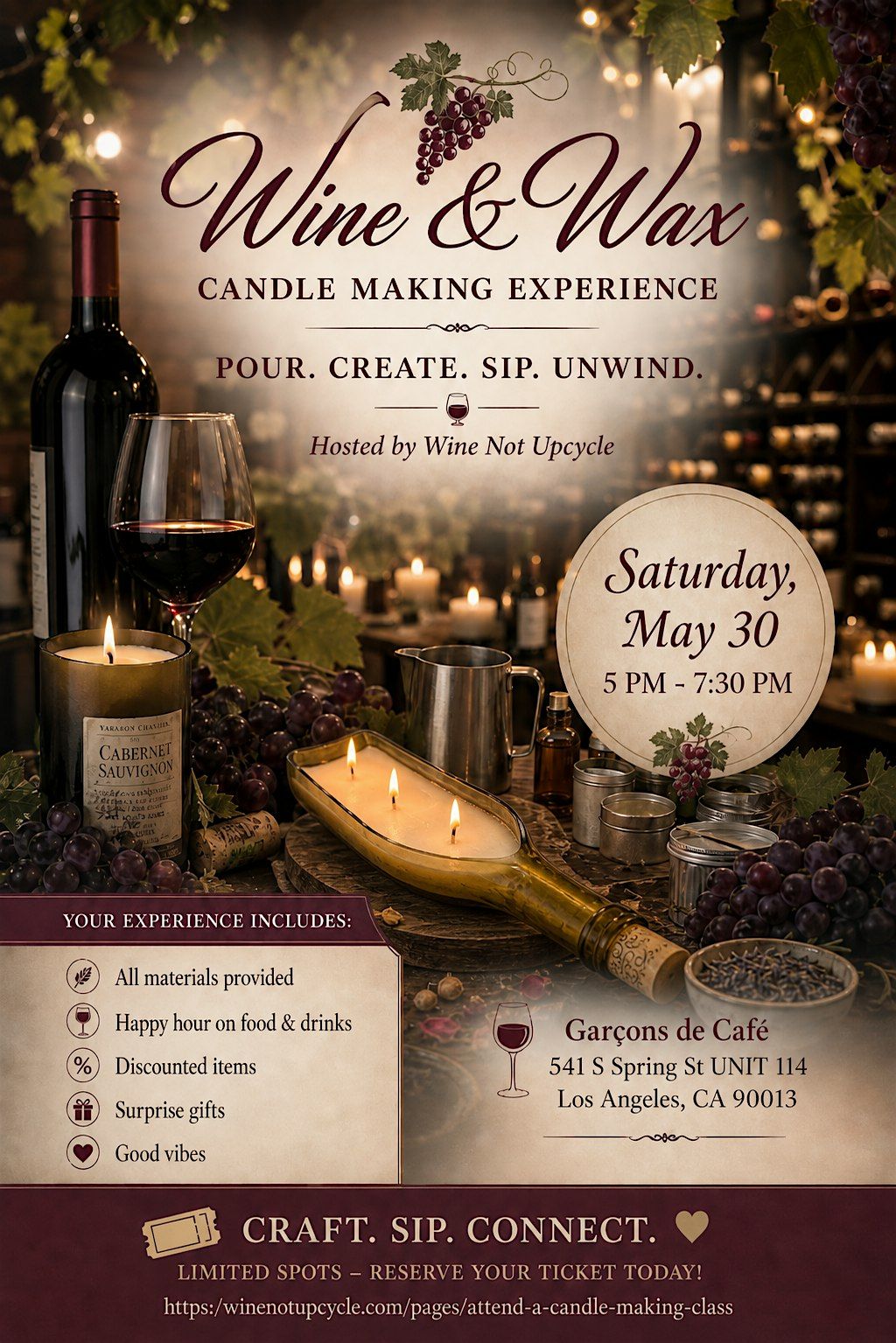Wine & Wax: Candle Making Experience