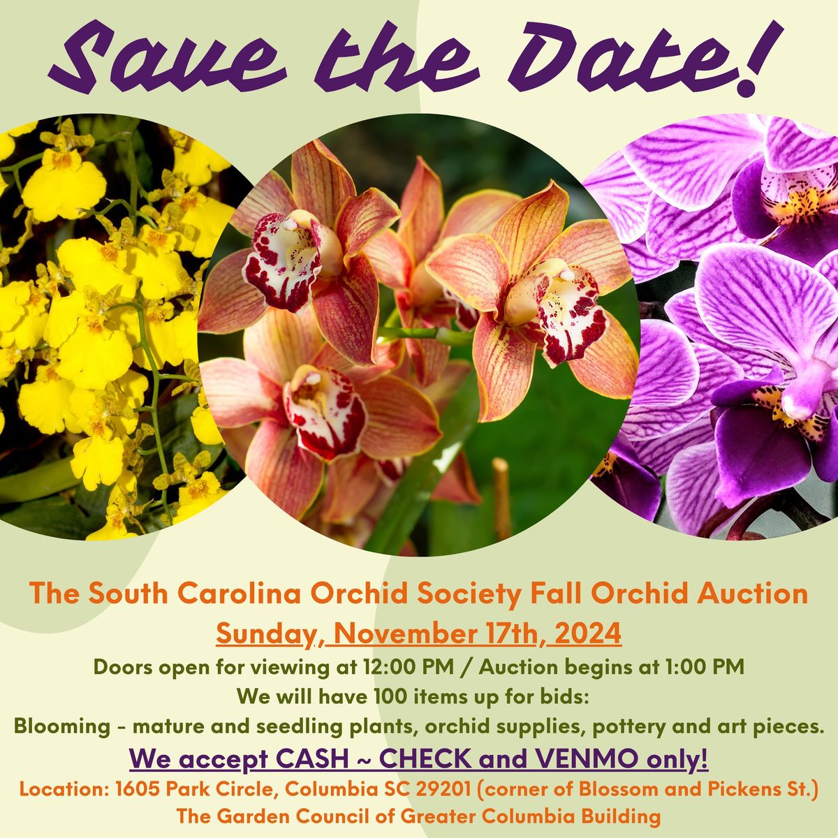 South Carolina Orchid Society Fall Orchid Auction